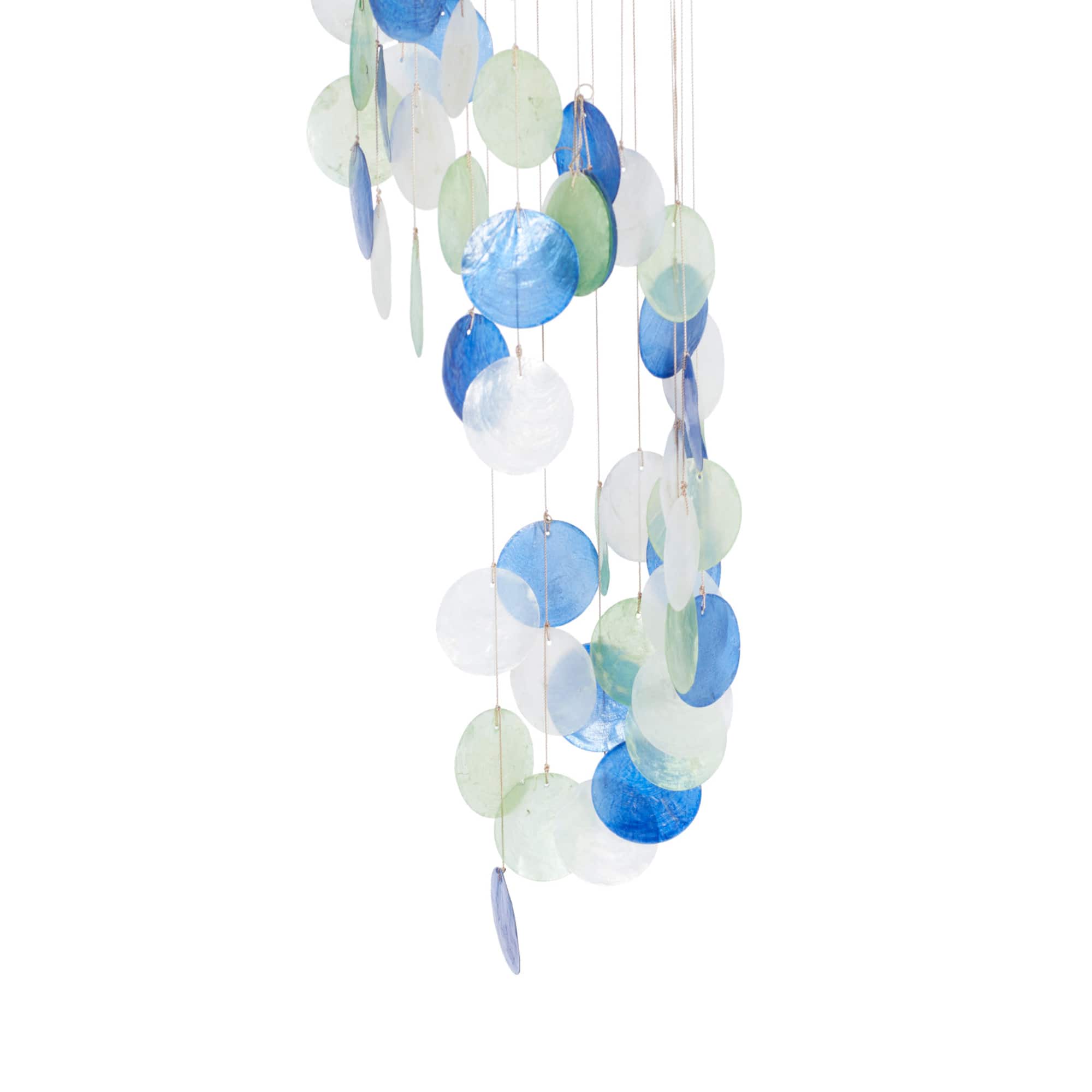 Natural Brown Capiz shell Coastal Windchime, 31"